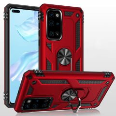 Huawei P40 Kılıf Kılıf Vega Tank Sert Yüzüklü Standlı Zırh Koruma Kapak