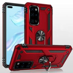Huawei P40 Kılıf Kılıf Vega Tank Sert Yüzüklü Standlı Zırh Koruma Kapak