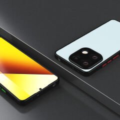 Xiaomi Redmi Note 13 4G Kılıf Mat Kamera Korumalı Renkli Tuşlu Sert Silikon Hux Kapak