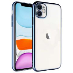 iPhone 11 Kılıf Sert PC Renkli Çerçeveli Riksos Kapak
