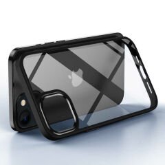 iPhone 12 Kılıf Renkli Silikon Kenarlı Krom Kapak