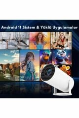 Taşınabilir Android Projeksiyon En Güncel Versiyon Wifi Destekli Akıllı Sinema Projektör Ultra Hd