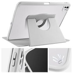 Apple iPad Pro 13 2024 Kılıf Termik Kalem Bölmeli Dönebilen Standlı Kılıf