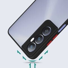 Realme C65 4G Kılıf Mat Kamera Korumalı Renkli Tuşlu Sert Silikon Hux Kapak