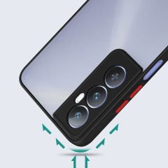 Realme C65 4G Kılıf Mat Kamera Korumalı Renkli Tuşlu Sert Silikon Hux Kapak