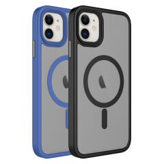 iPhone 11 Kılıf Mat Arka Yüzey Wireless Şarj Özellikli Flet Magsafe Kapak
