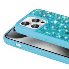 iPhone 15 Pro Max Kılıf Parlak Taşlı Tasarım Linea Kapak Kılıf