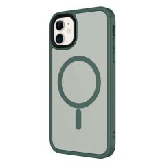 iPhone 11 Kılıf Mat Arka Yüzey Wireless Şarj Özellikli Flet Magsafe Kapak