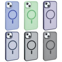 iPhone 15 Kılıf Magsafe Şarj Özellikli Mat Arka Yüzey Sio Kapak