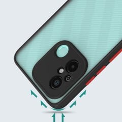 Xiaomi Redmi 12C Kılıf Mat Kamera Korumalı Renkli Tuşlu Sert Silikon Hux Kapak