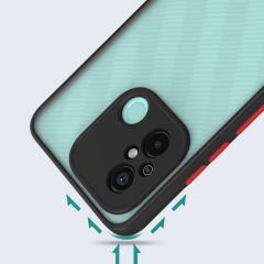 Xiaomi Redmi 12C Kılıf Mat Kamera Korumalı Renkli Tuşlu Sert Silikon Hux Kapak