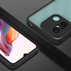Xiaomi Redmi 12C Kılıf Mat Kamera Korumalı Renkli Tuşlu Sert Silikon Hux Kapak