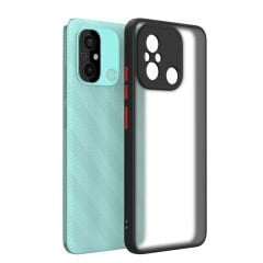 Xiaomi Redmi 12C Kılıf Mat Kamera Korumalı Renkli Tuşlu Sert Silikon Hux Kapak