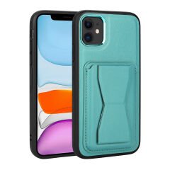 iPhone 11 Kılıf Kartlıklı Standlı ​Pu Deri Memo Kapak