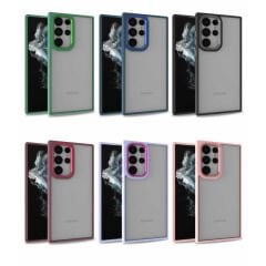 Samsung Galaxy S22 Ultra Kılıf Kamera Çıkıntılı Arkası Şeffaf Köşeleri Parlak Renkli Işlemeli Flora Kapak