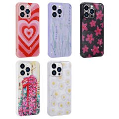 iPhone 12 Pro Kılıf Simli Desenli Kamera Korumalı Parlak Popy Kapak