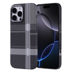 iPhone 16 Pro Max Kılıf Kablosuz Şarj Özellikli Karbon Fiber Görünümlü Nekst Kapak