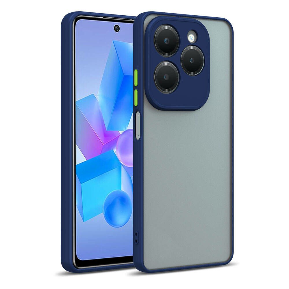 İnfinix Hot 40i Kılıf Mat Kamera Korumalı Renkli Tuşlu Sert Silikon Hux Kapak