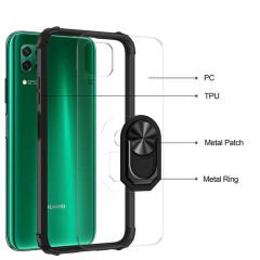 Huawei P40 Lite Kılıf Yüzüklü Şeffaf Mola Kapak