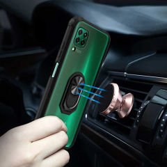 Huawei P40 Lite Kılıf Yüzüklü Şeffaf Mola Kapak