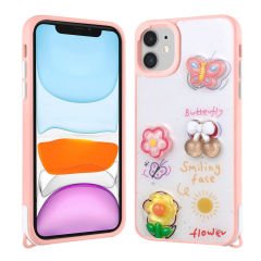 iPhone 11 Kılıf Parlayan Simli Kabartma Figürlü Cevze Kapak