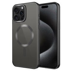 iPhone 15 Pro Max Kılıf Mat Tasarımlı Magsafe Wireless Şarj Özellikli Mat Setro Kapak Kılıf