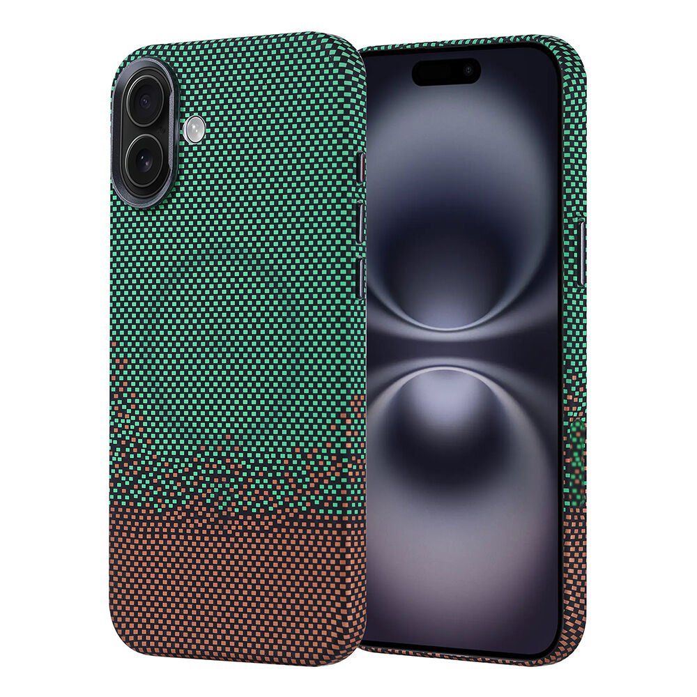 iPhone 16 Plus Kılıf Kablosuz Şarj Özellikli Karbon Fiber Görünümlü Nekst Kapak