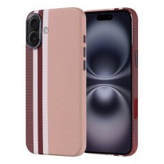 iPhone 16 Plus Kılıf Kablosuz Şarj Özellikli Karbon Fiber Görünümlü Nekst Kapak