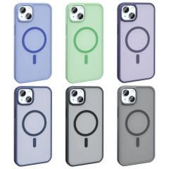 iPhone 15 Plus Kılıf Magsafe Şarj Özellikli Mat Arka Yüzey Sio Kapak