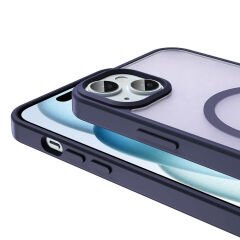 iPhone 15 Plus Kılıf Magsafe Şarj Özellikli Mat Arka Yüzey Sio Kapak