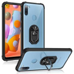 Samsung Galaxy A11 Kılıf Şeffaf Yüzüklü Mola Kapak