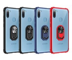 Samsung Galaxy A11 Kılıf Şeffaf Yüzüklü Mola Kapak