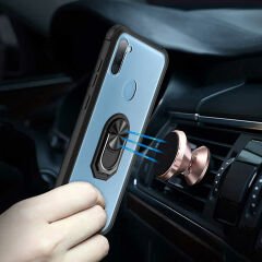 Samsung Galaxy A11 Kılıf Şeffaf Yüzüklü Mola Kapak