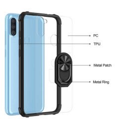 Samsung Galaxy A11 Kılıf Şeffaf Yüzüklü Mola Kapak