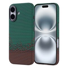 iPhone 16 Kılıf Kablosuz Şarj Özellikli Karbon Fiber Görünümlü Nekst Kapak