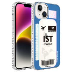 iPhone 13 Kılıf Airbag Kenarlı Renkli Desenli Silikon Elegans Kapak