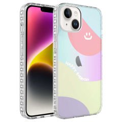 iPhone 13 Kılıf Airbag Kenarlı Renkli Desenli Silikon Elegans Kapak