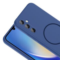 Samsung Galaxy A24 Kılıf Meta Lansman M-Safe Kamera Korumalı içi Kadife Yumuşak Renkli Süet Silikon