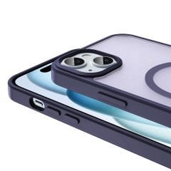 iPhone 14 Plus Kılıf Magsafe Şarj Özellikli Mat Arka Yüzey Sio Kapak