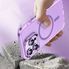 iPhone 15 Pro Max Kılıf Airbagli Magsafe Wireless Şarj Özellikli  Klaptika Kapak Kılıf