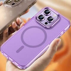 iPhone 15 Pro Max Kılıf Airbagli Magsafe Wireless Şarj Özellikli  Klaptika Kapak Kılıf