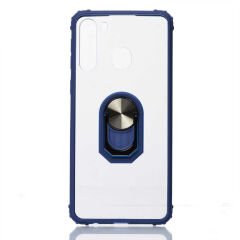 Samsung Galaxy A21 Kılıf Şeffaf Yüzüklü Mola Kapak