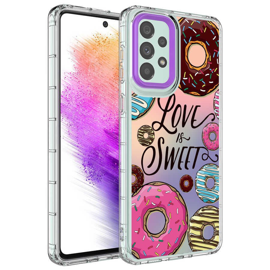 Samsung Galaxy A23 Kamera Korumalı Renkli Desenli Sert Silikon Korn Kapak kılıf