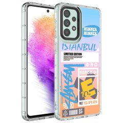 Samsung Galaxy A23 Kamera Korumalı Renkli Desenli Sert Silikon Korn Kapak kılıf