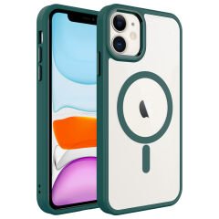 iPhone 11 Kılıf Wireless Şarj Özellikli Krom Magsafe Silikon Kapak