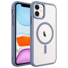 iPhone 11 Kılıf Wireless Şarj Özellikli Krom Magsafe Silikon Kapak