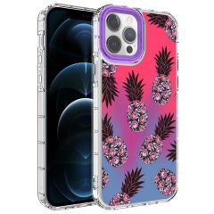 iPhone 12 Pro Kılıf Kamera Korumalı Renkli Desenli Sert Silikon Korn Kapak