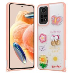 Xiaomi Redmi Note 12 Pro 4G Kılıf Parlayan Simli Kabartma Figürlü Cevze Kapak