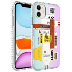 iPhone 12 Kılıf Airbag Kenarlı Renkli Desenli Silikon Elegans Kapak