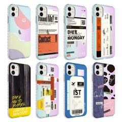 iPhone 12 Kılıf Airbag Kenarlı Renkli Desenli Silikon Elegans Kapak